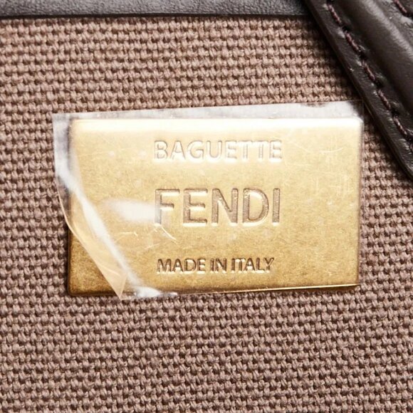 Fendi Ebano Multicolor FF Fabric/Leather Baguette Bag - 8BR600 - Picture 4 of 11